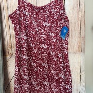 Columbia Maroon & White Floral Sleeveless Tank